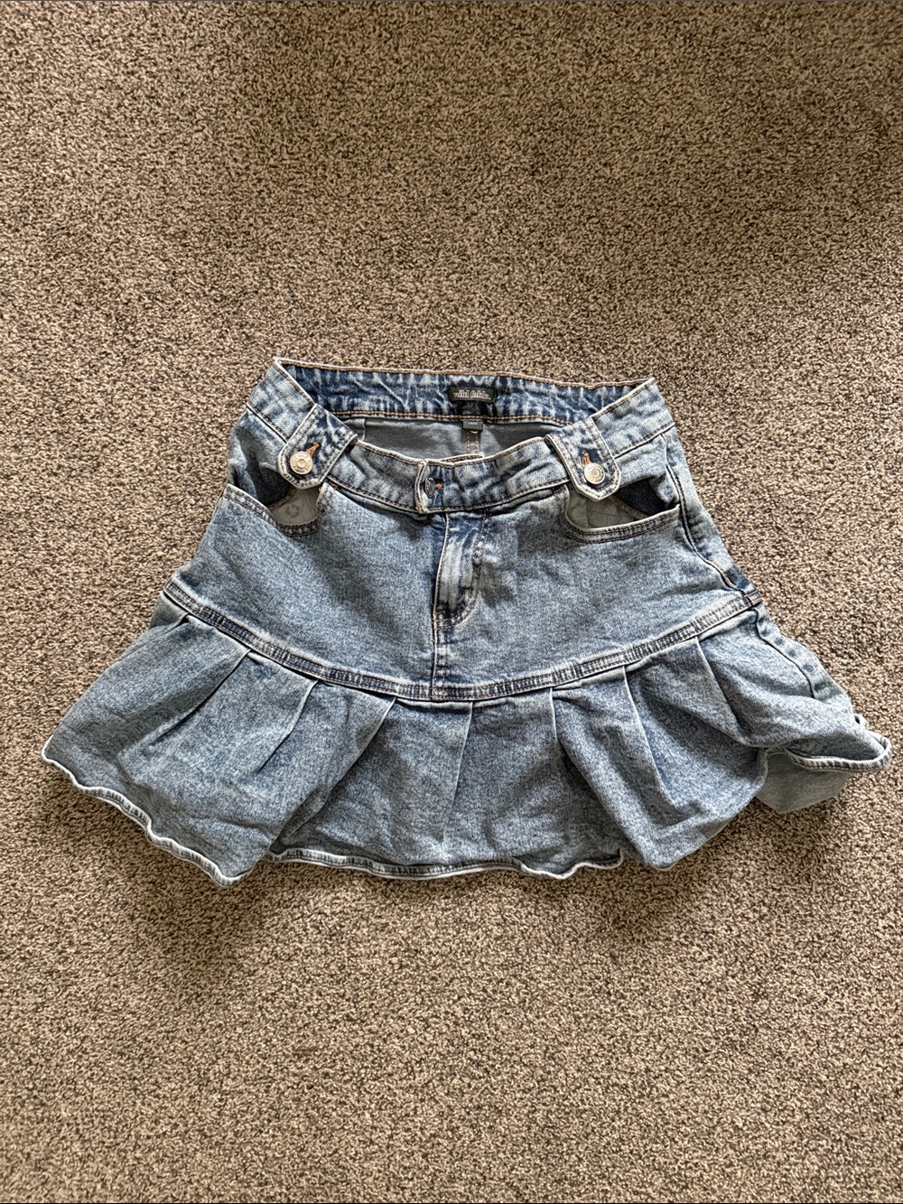 wild fable Light Blue Denim Ruffle Skirt
